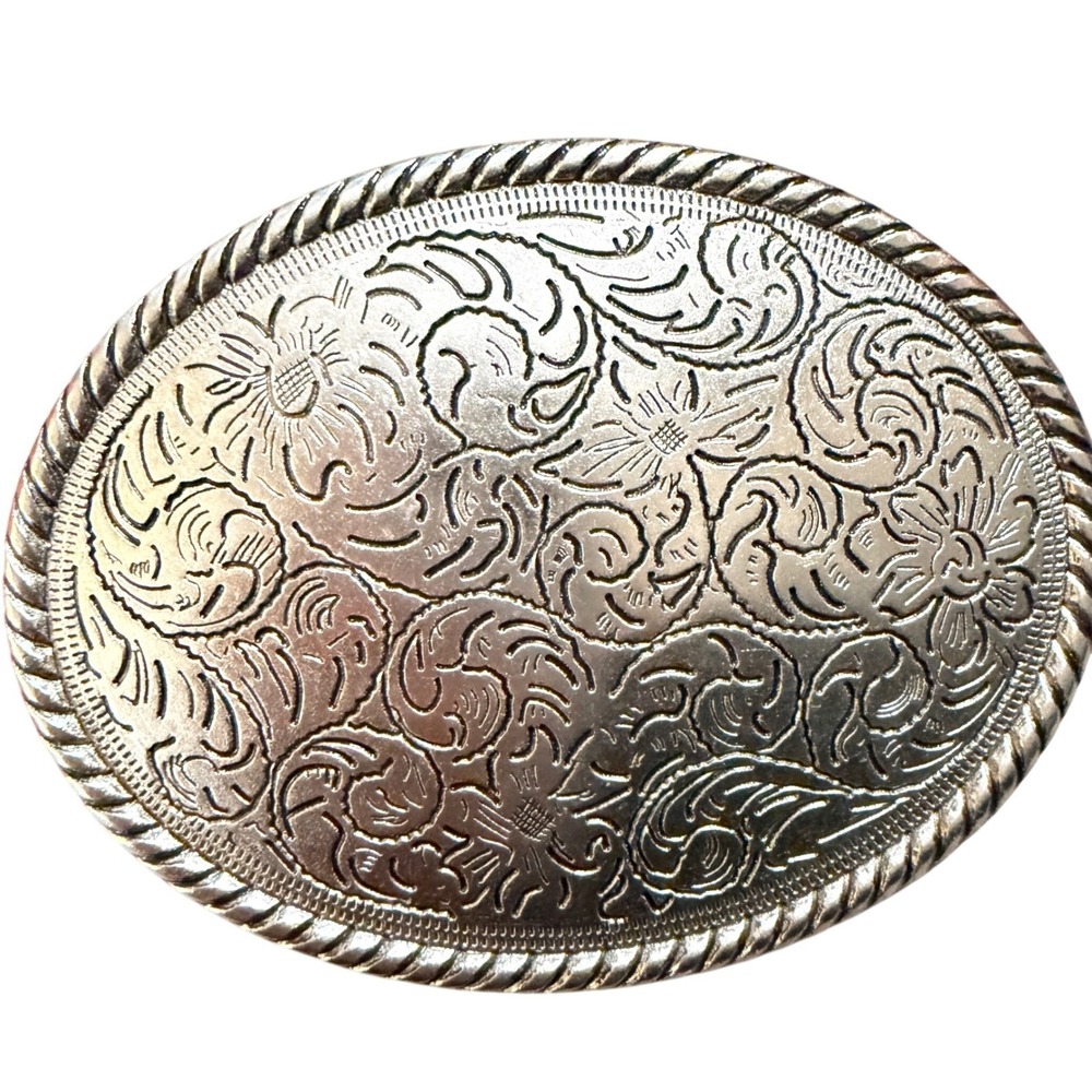 No Boundaries Pink Embossed Western Belt Silver Filigree Buckle 2XL NWT